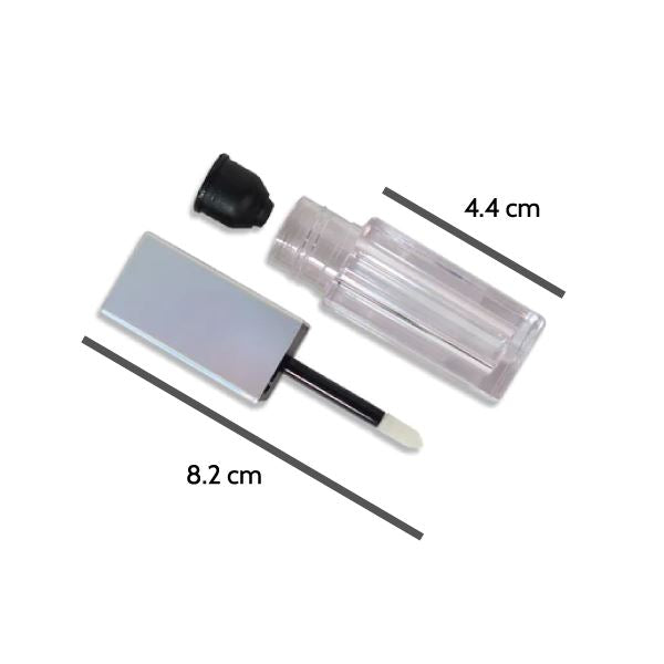 5ml Square Silver Cosmetic Lip Gloss Tube
