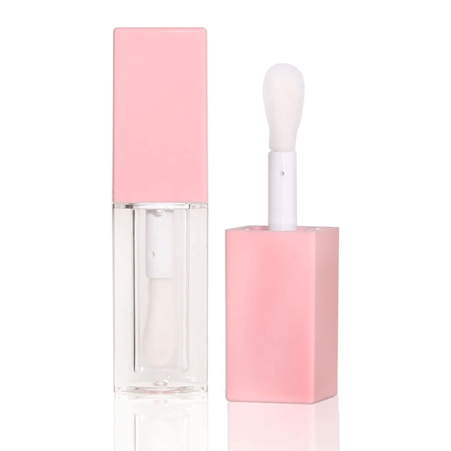 TKB 5ml Pink Lip Gloss Tubes with Jumbo Doe Foot Wand Applicator