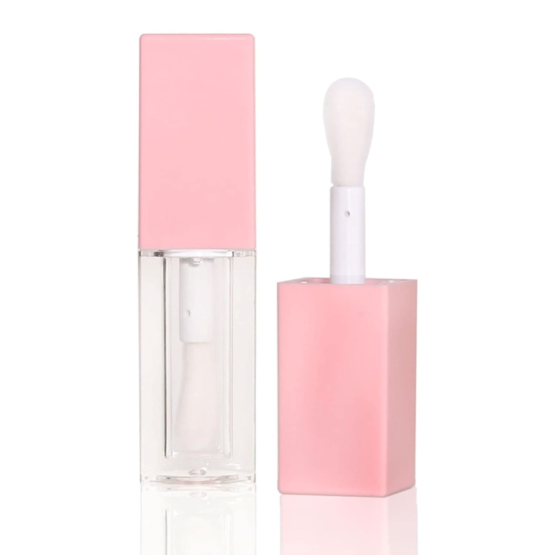 TKB 5ml Pink Lip Gloss Tubes with Jumbo Doe Foot Wand Applicator