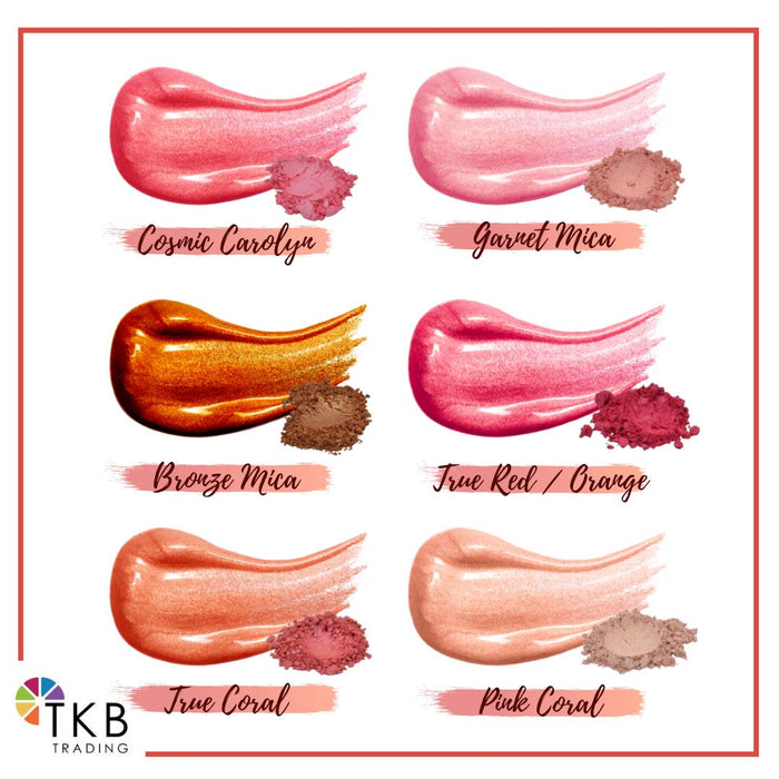 TKB Valentine Pigment Collection| 6 Colors, 0.21 oz (6g) Jars Powder| Handmade Soap Making Colorants, for Epoxy Resin Dye, Eye Shadow, Lip Gloss, Nail