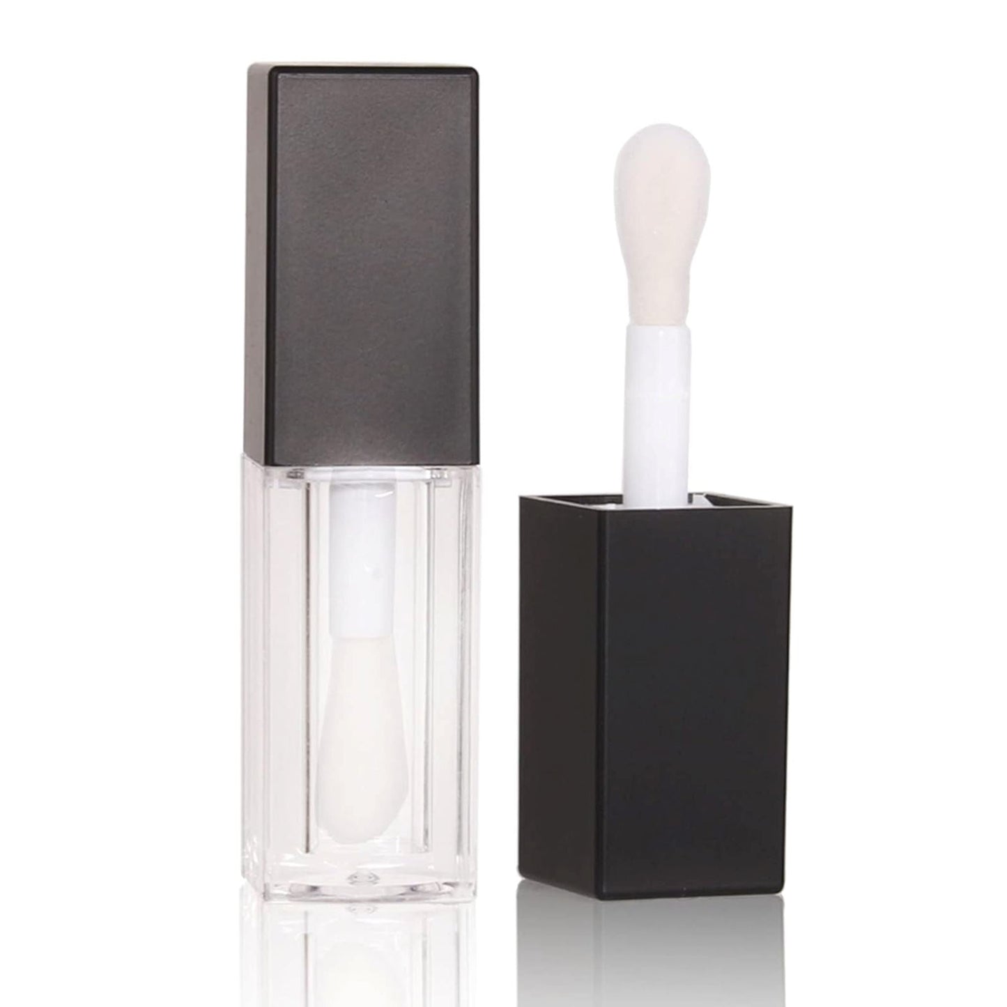TKB 5ml Black Lip Gloss Tubes with Jumbo Doe Foot Wand Applicator