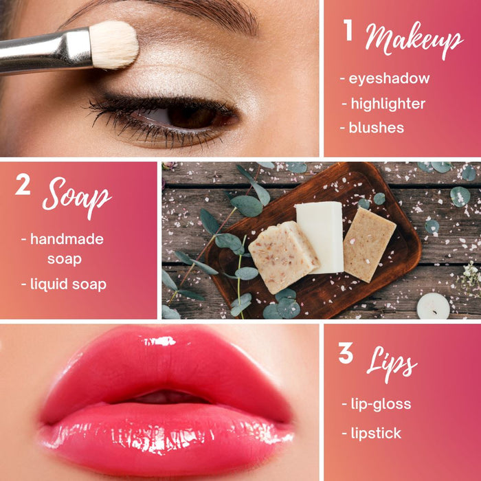 TKB Valentine Pigment Collection| 6 Colors, 0.21 oz (6g) Jars Powder| Handmade Soap Making Colorants, for Epoxy Resin Dye, Eye Shadow, Lip Gloss, Nail