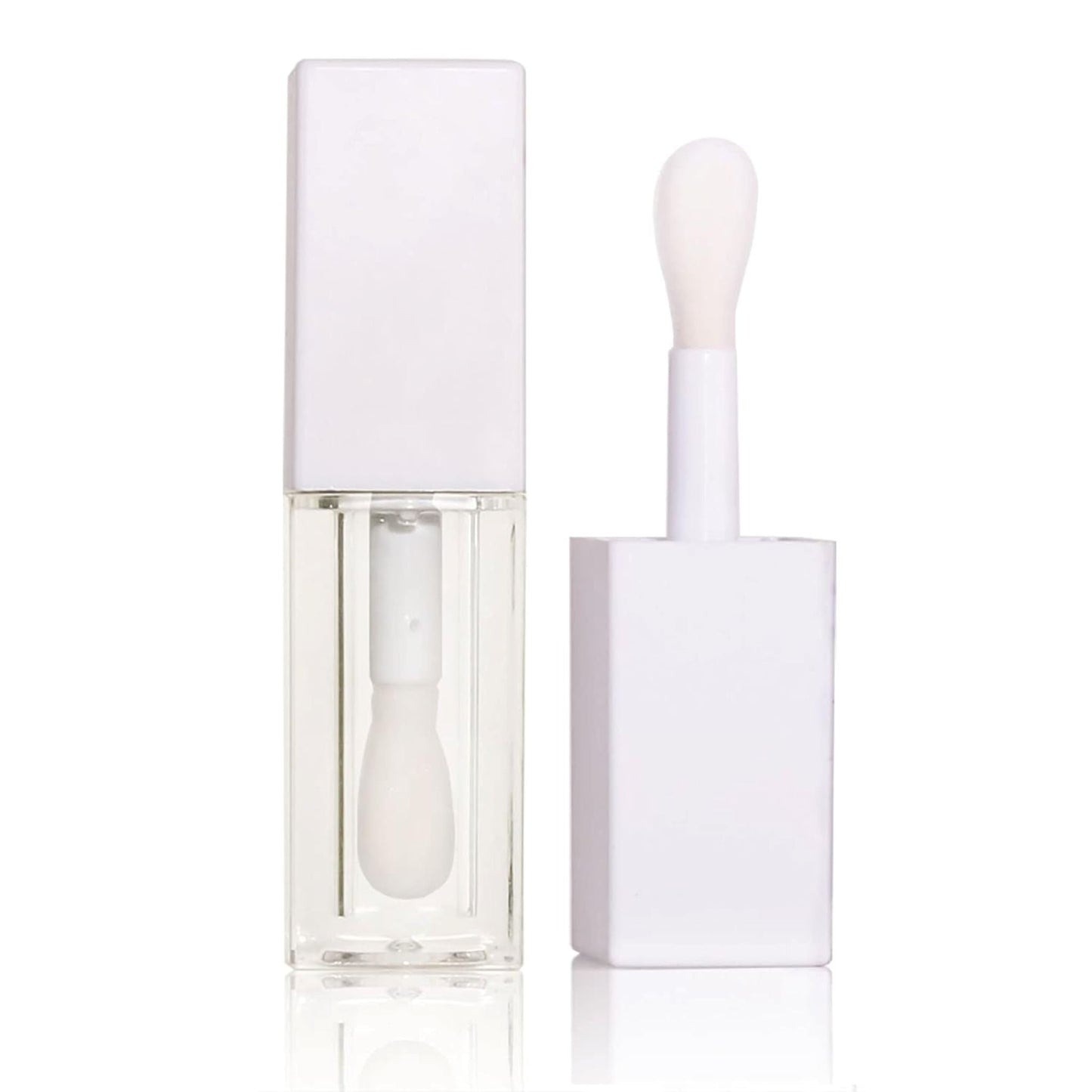 TKB 5ml White Lip Gloss Tubes with Jumbo Doe Foot Wand Applicator