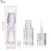 TKB 5ml Clear Square Lip Gloss Tubes With Jumbo Doe Foot Wand Applicator