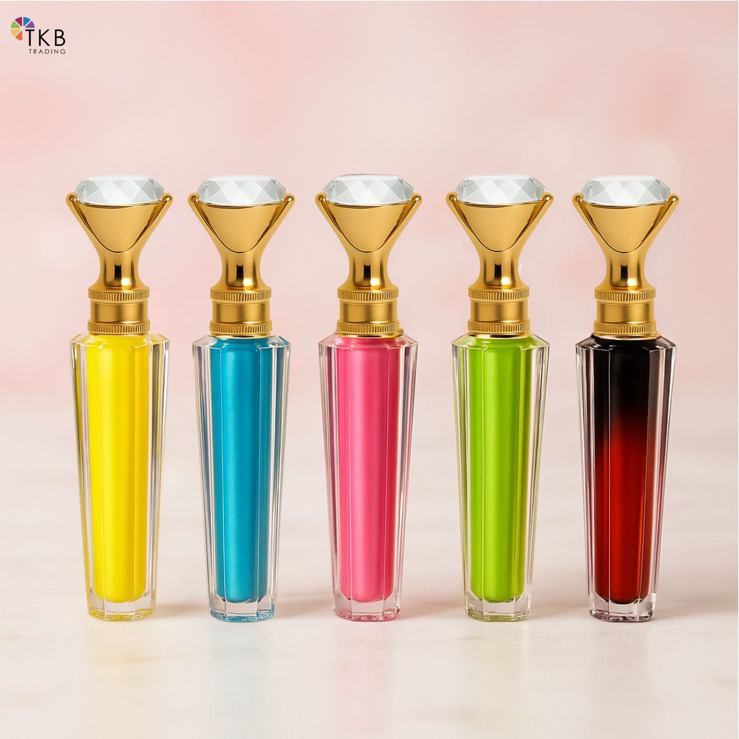 TKB Ombre Diamond Lip Gloss Tube – Gold Crown Cap