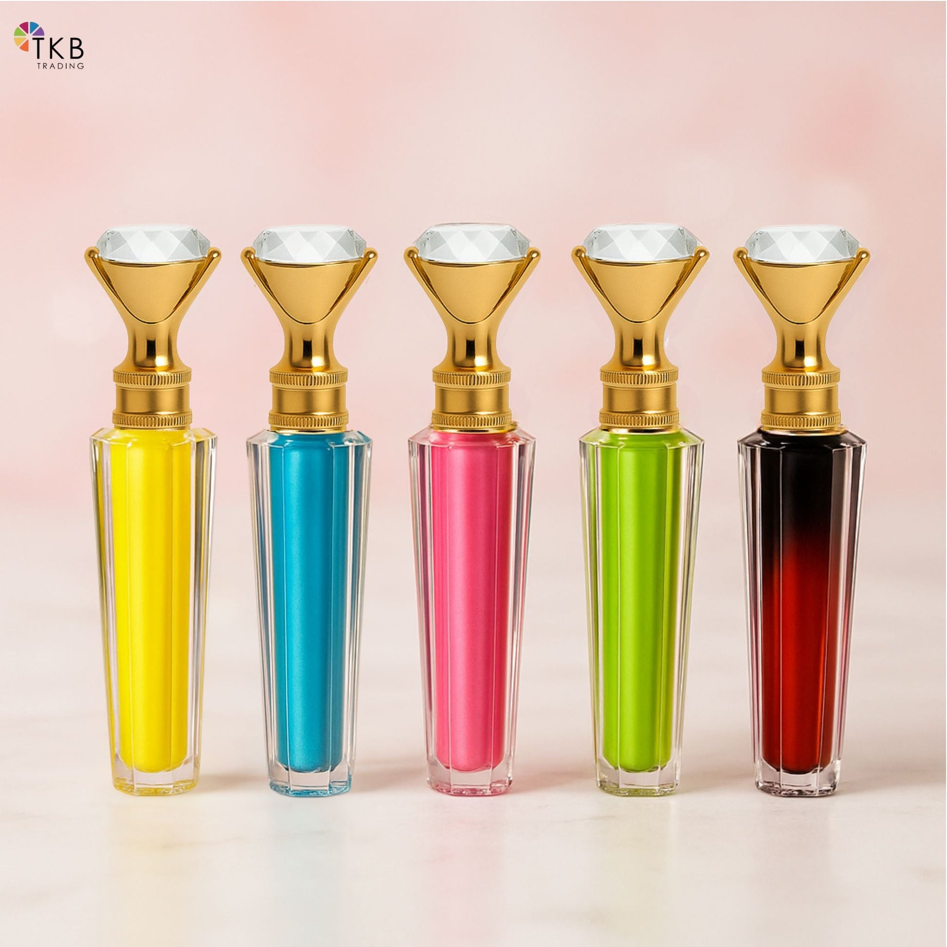 TKB Ombre Diamond Lip Gloss Tube – Gold Crown Cap