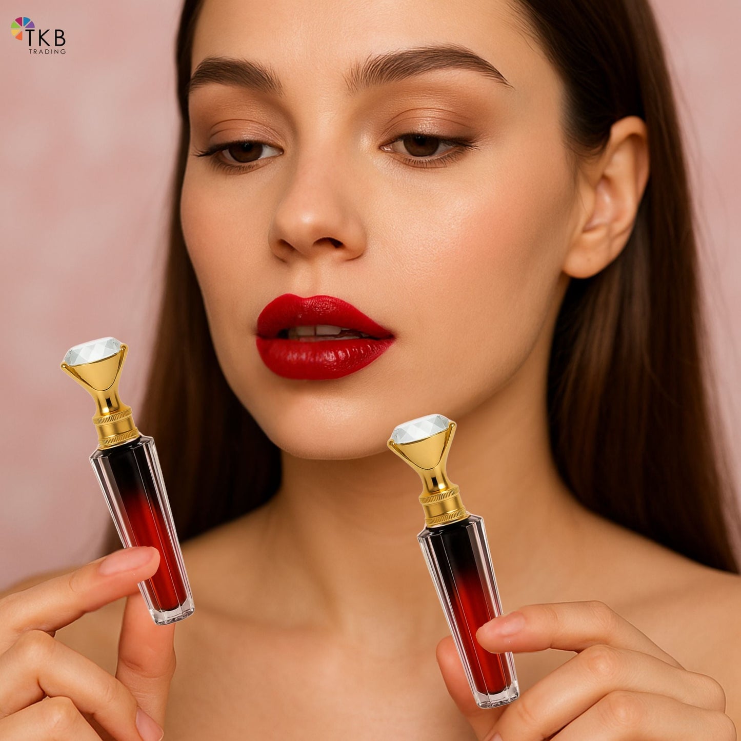 TKB Ombre Diamond Lip Gloss Tube – Gold Crown Cap
