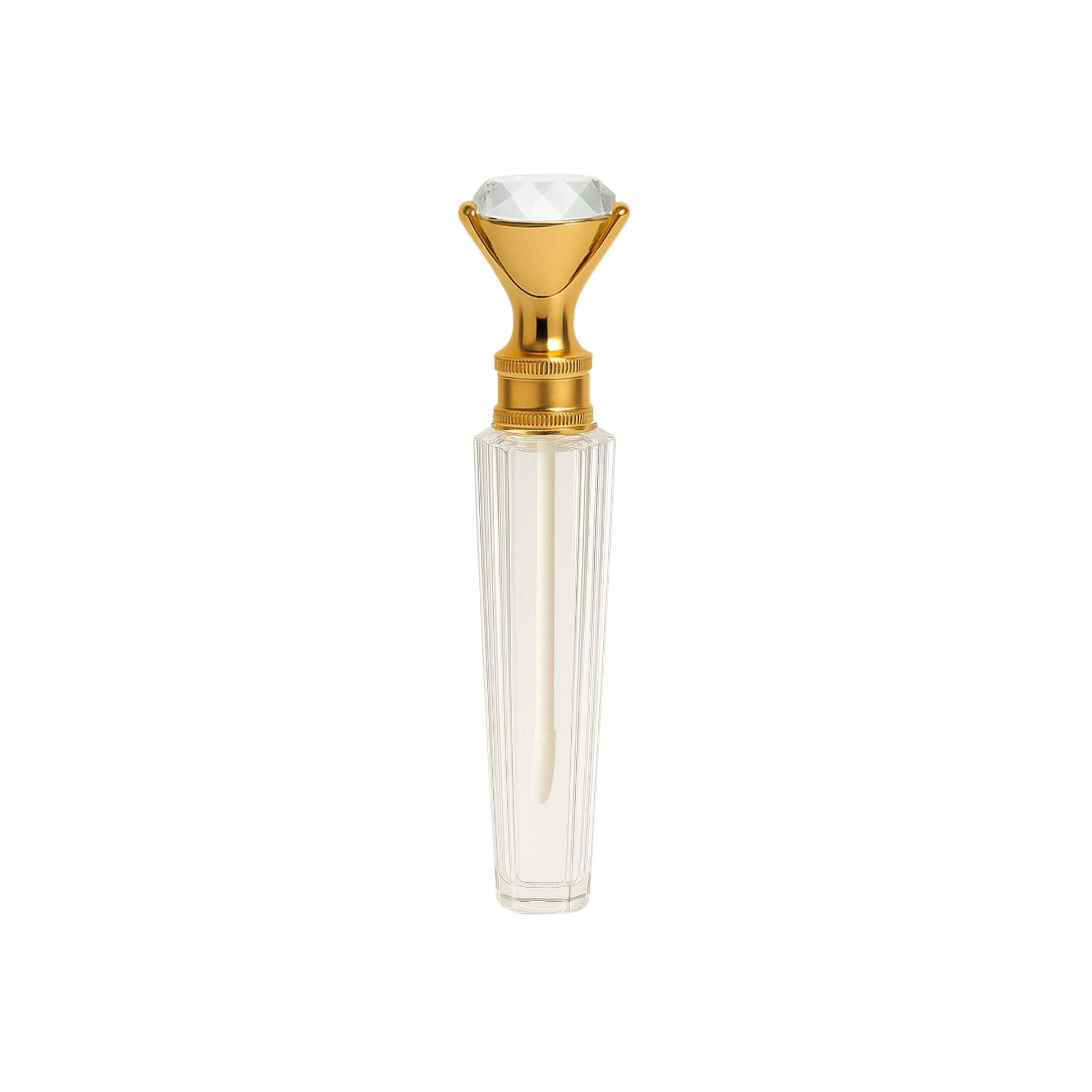 TKB Diamond-Cut Lip Gloss Tube – Gold Crown Cap