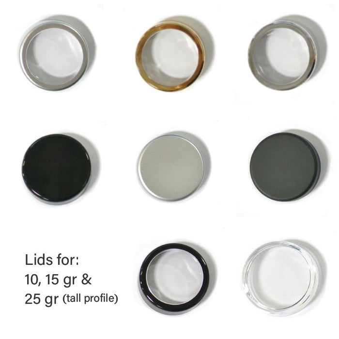 Lids for 10gr, 15gr, 25gr tall profile