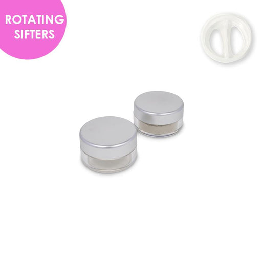 Jars: Matte Silver and ROTATING Sifters