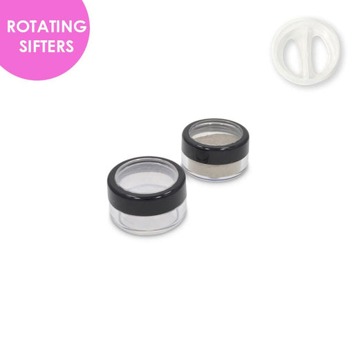 Jars: Shiny Black Rim and ROTATING Sifters