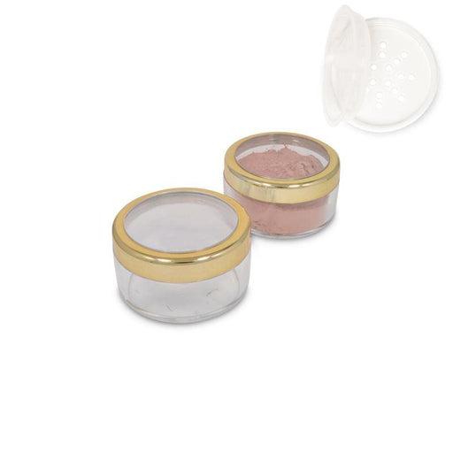 Jars: Shiny Gold Rim and Flip Top Sifters