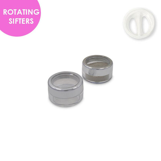 Jars: Shiny Silver Rim and ROTATING Sifters