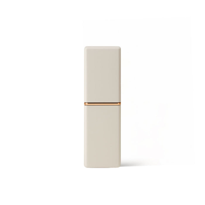 TKB Square Pearl White Lipstick Case - Gold Trim Elegance