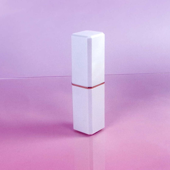 TKB Square Pearl White Lipstick Case - Gold Trim Elegance