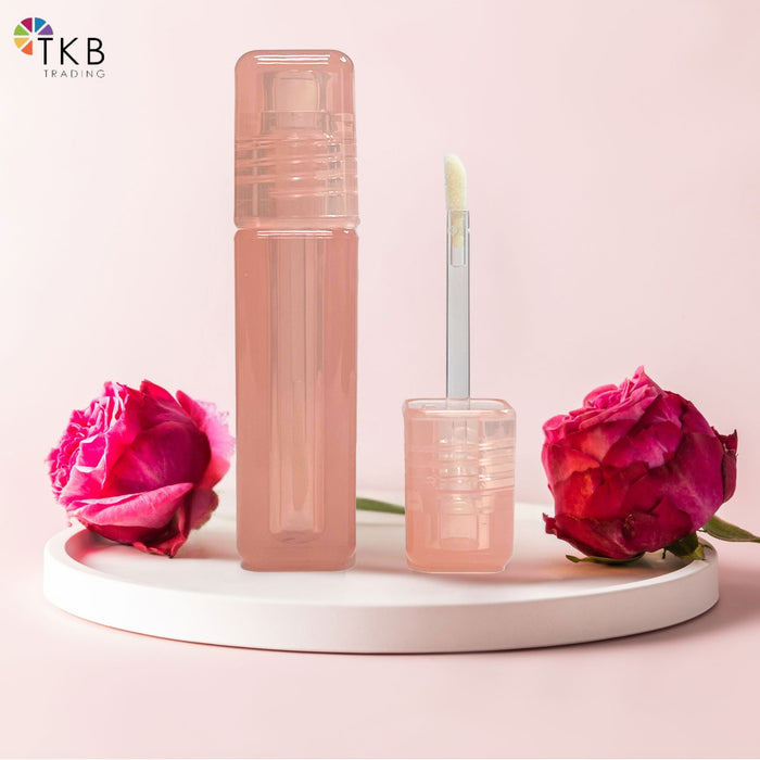 TKB 5ml PINKEE Square Translucent Lip Gloss Tubes With Soft Precision Wand