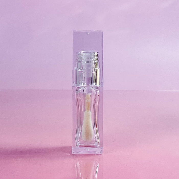 TKB 5ml Clear Square Lip Gloss Tubes With Jumbo Doe Foot Wand Applicator