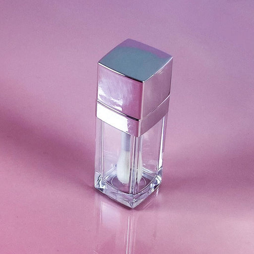 TKB 5ml Silver Square Lip Gloss Tubes With Jumbo Doe Foot Wand Applicator