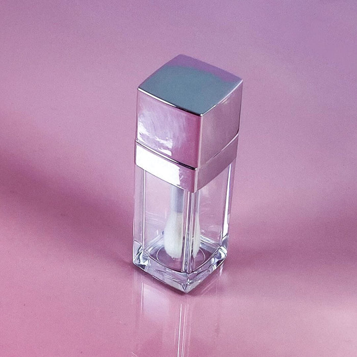TKB 5ml Silver Square Lip Gloss Tubes With Jumbo Doe Foot Wand Applicator