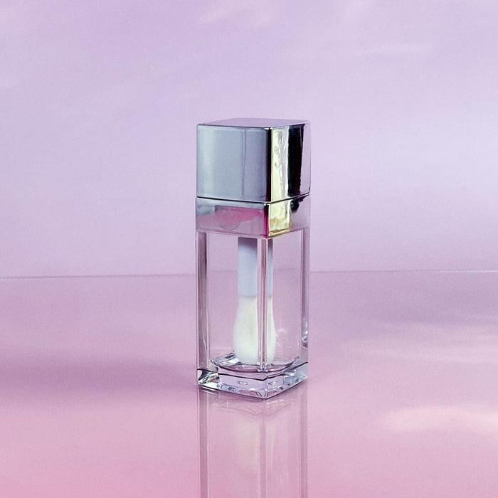 TKB 5ml Silver Square Lip Gloss Tubes With Jumbo Doe Foot Wand Applicator